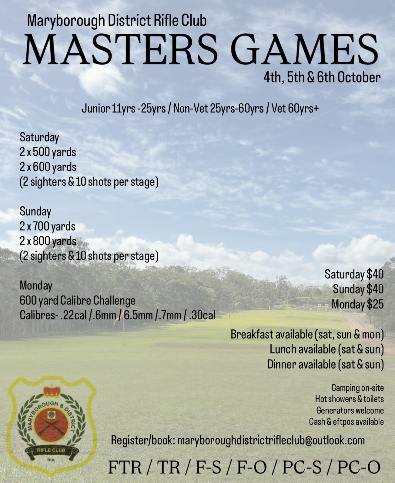 2025 Masters Games 4-6 Oct, Maryborough