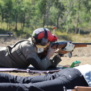A junior shooter competing at Ipswich prize meet